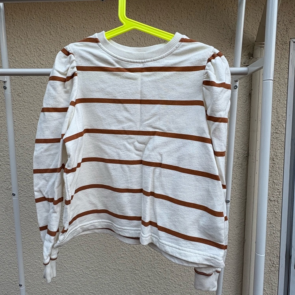 Zara Kids Sweatshirt - White and Brown Stripes
